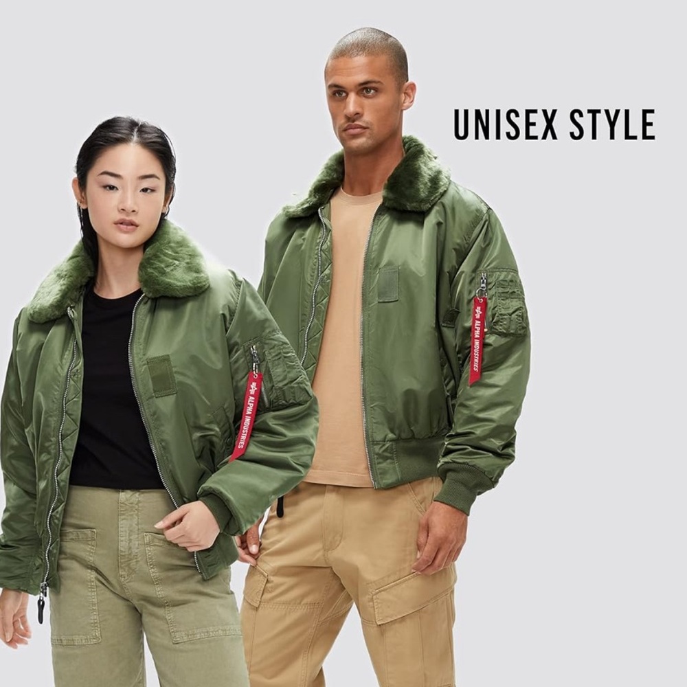 Alpha Industries B-15 flight jacket in sage green nylon